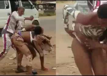 Lady stripped ñakēd in public on Valentine’s Day [VIDEO]