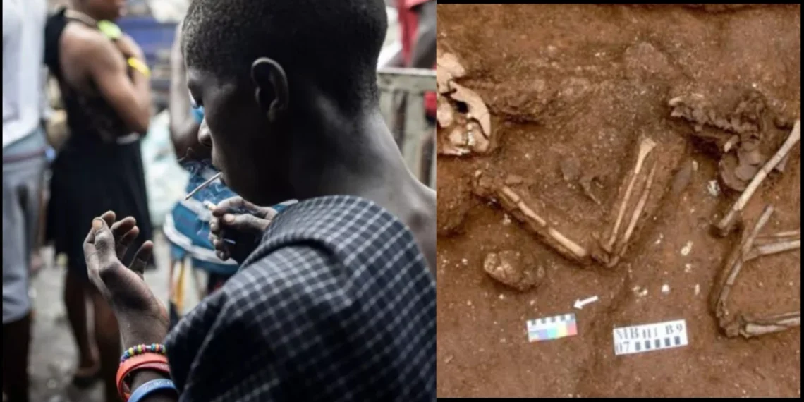 Nigerians & Sierra Leoneans Allegedly Smoking Drugs Mixed With Human Bones 1 Nigerians & Sierra Leoneans Allegedly Smoking Drugs Mixed With Human Bones