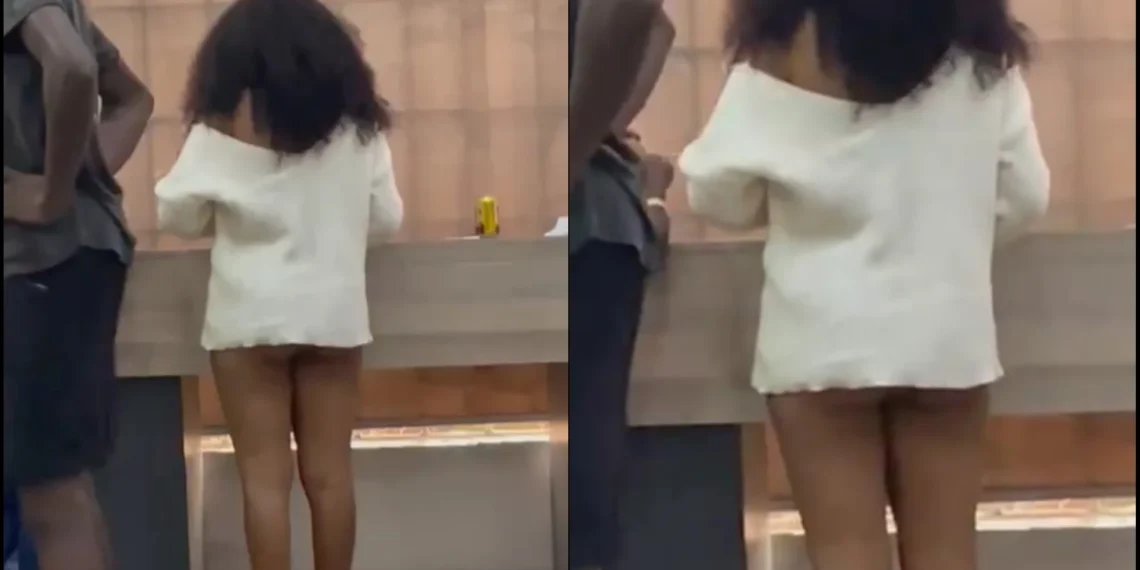 Man Laments Bitterly Over The Outfit A Lady Wore To Access Bank [VIDEO]