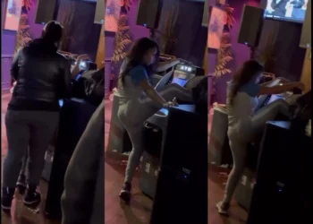 VIDEO: Moment a lady was stopped from mástūrbàtíng on an ATM machine