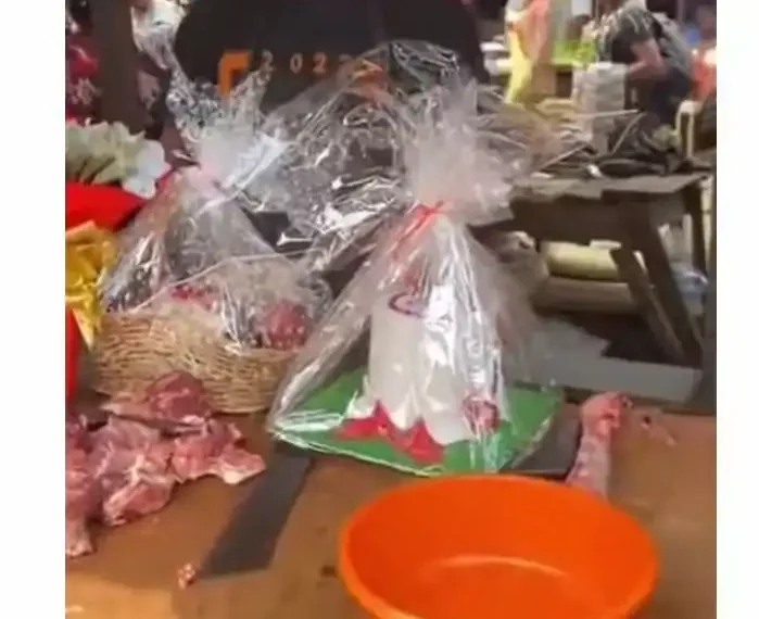 Emotional: See How This Lady Surprised Her Husband on His Birthday at His Meat stall