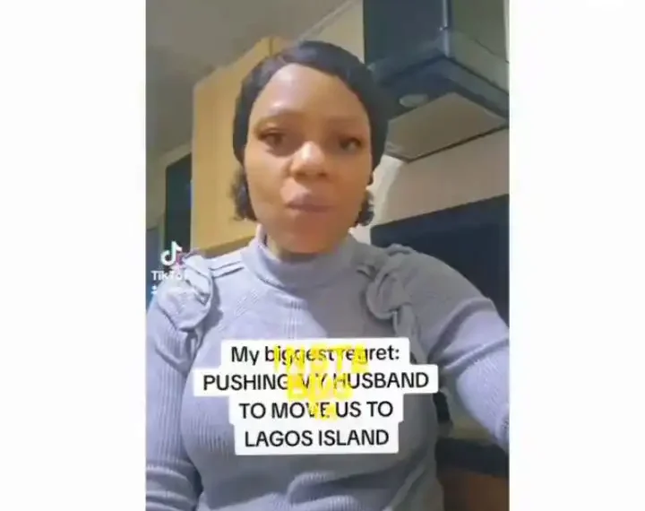Pushing my husband to move us to the Island is one of my biggest regret - lady cries out 1 Pushing my husband to move us to the Island is one of my biggest regret – lady cries out