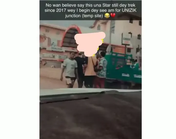 Motorist calls out Somadina Adinma for being a celebrity and trekking under the sun (video) 1 Motorist calls out Somadina Adinma for being a celebrity and trekking under the sun (video)