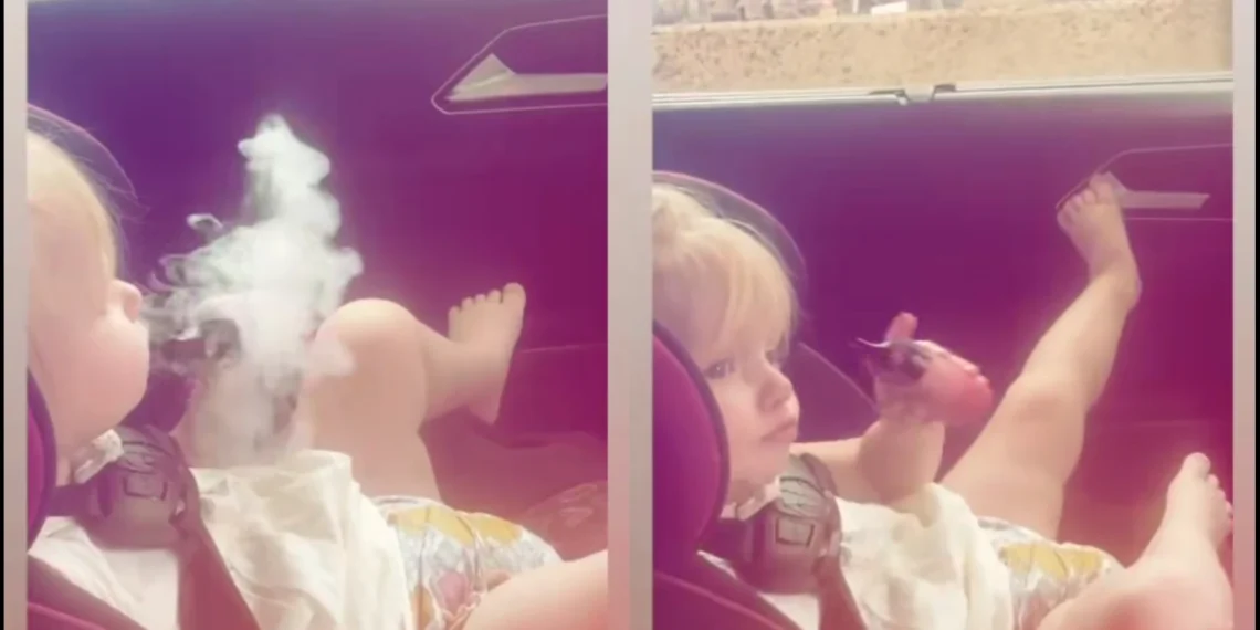 Viral video of a toddler vaping inside his mother’s car
