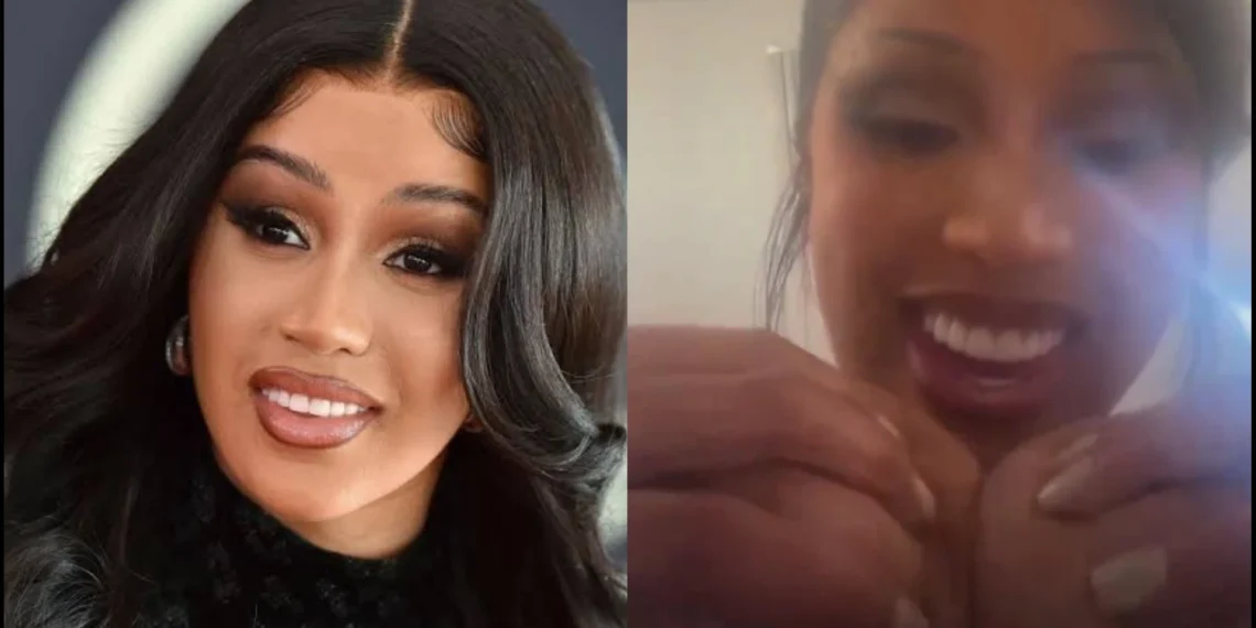 Cardi B flashes her b00bs out of excitement [VIDEO]
