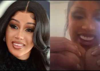 Cardi B flashes her b00bs out of excitement [VIDEO]