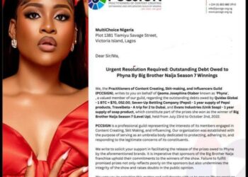 PCCSIGN sends letter to Multichoice over BBNaija’s Phyna unpaid prize