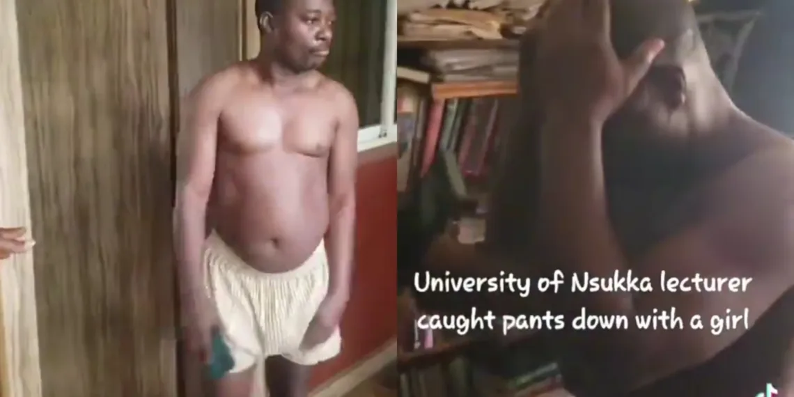 UNN GS Lecturer caught pant down with a married lady (VIDEO) 1 UNN GS Lecturer caught pant down with a married lady (VIDEO)