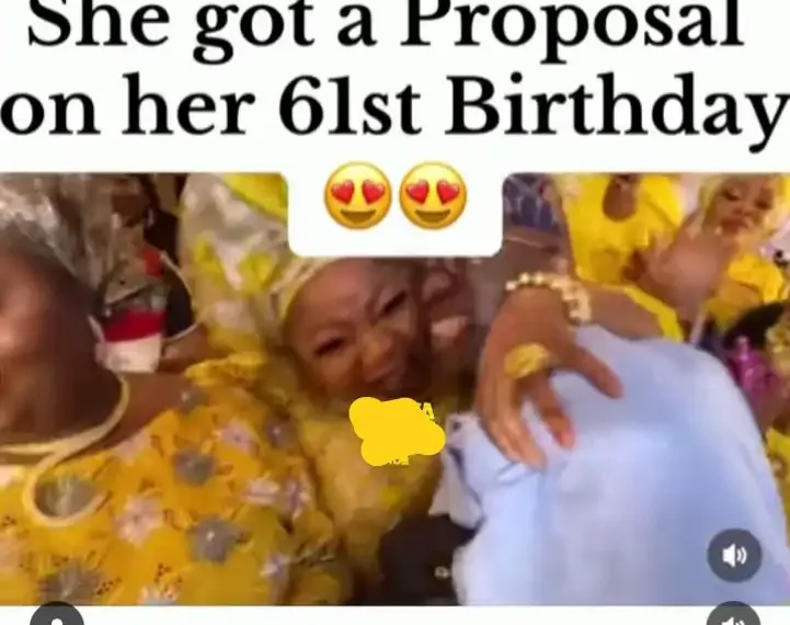 Heartfelt Moment a Woman Gets a Marriage Proposal on Her 61st Birthday (video)