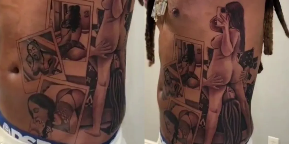 Man tattoos himself in different s£x positions with his partner [VIDEO]