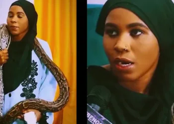 Latifah, a lady who sleeps with a big snake for money shares how she almost died of s£x
