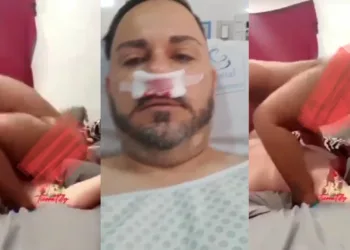 Man hospitalised after a lady rode on his head [VIDEO]