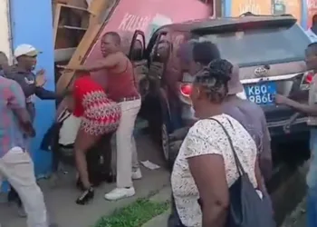 Woman shields her husband from mob after a hit and run incident [VIDEO]