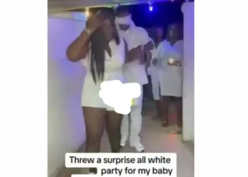 Nigerian lady shocks many as she throws surprise birthday party and buys landed property for her boyfriend