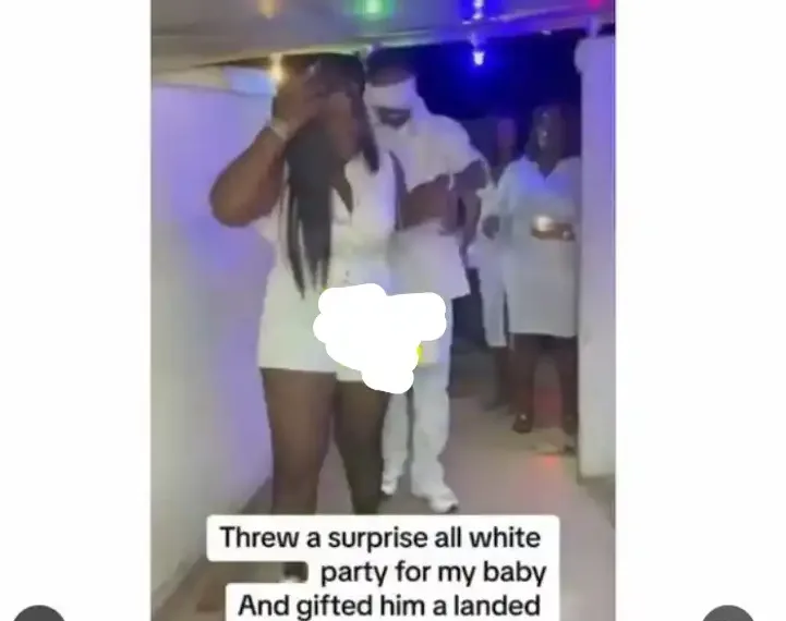 Nigerian lady shocks many as she throws surprise birthday party and buys landed property for her boyfriend 1 Nigerian lady shocks many as she throws surprise birthday party and buys landed property for her boyfriend