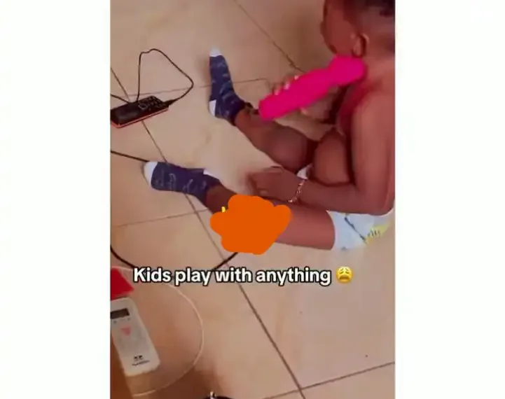 Lady Faces Backlash for letting a child play with her s£x toy (VIDEO)