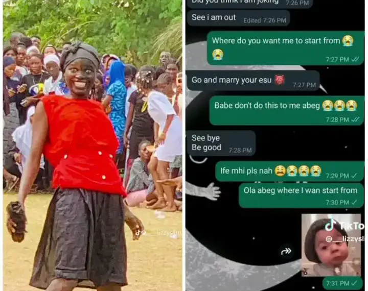 Man dumps girlfriend for acting as witch in school drama (Read chats) 1 Man dumps girlfriend for acting as witch in school drama (Read chats)
