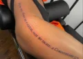 Lady tattoos a Bible verse in a weird spot