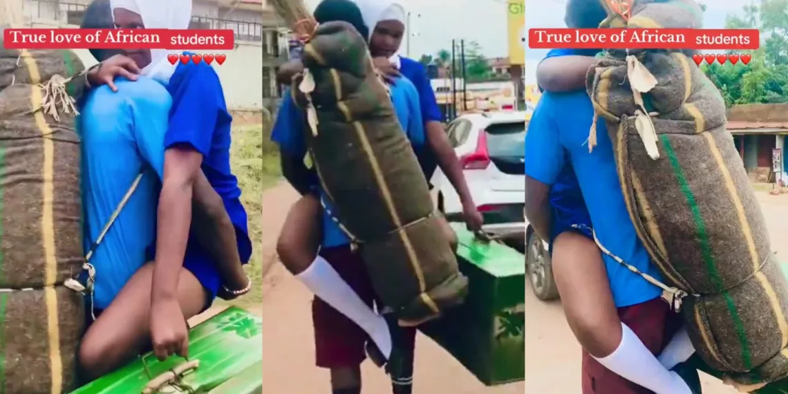 2 students caught in a risky romance in the middle of the road [VIDEO]