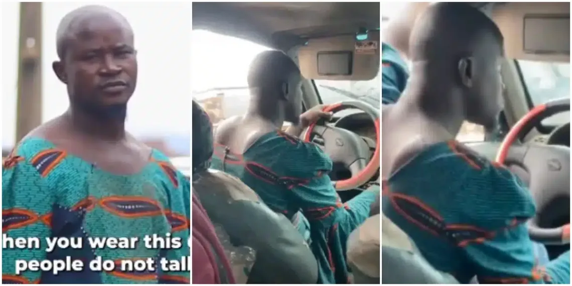 Viral Ibadan Driver reveals why he wears his wife’s dress to work