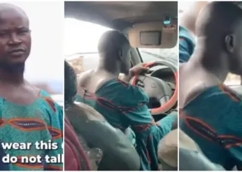 Viral Ibadan Driver reveals why he wears his wife’s dress to work