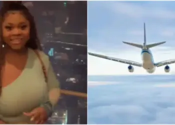 Lady secretly Jets to the United States after lying to Family and friends of denied visa