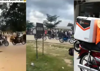Heartwarming moment Dispatch Rider Celebrates Girlfriend with Bike Convoy