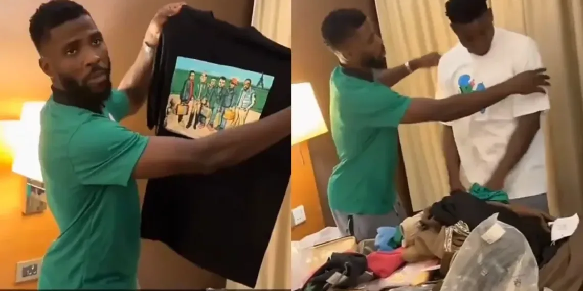 Iheanacho spotted selling Okrika in Super Eagles camp (VIDEO)