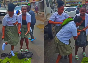WATCH: Secondary School Girls Strip Off Their Uniforms On The Road After Exams
